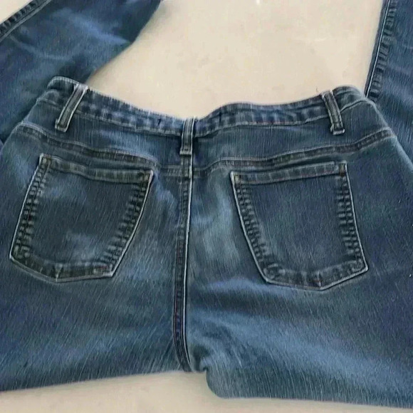 Margaret M Womens Jeans Dark Wash 12 Straight Leg Zip/Button Fly Front Pockets - Picture 7 of 8